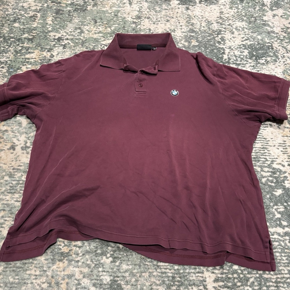 BMW Lifestyle Collection embroidered logo polo shirt XL Maroon